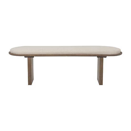 Linon Orville Pillar Beige Wood Bench