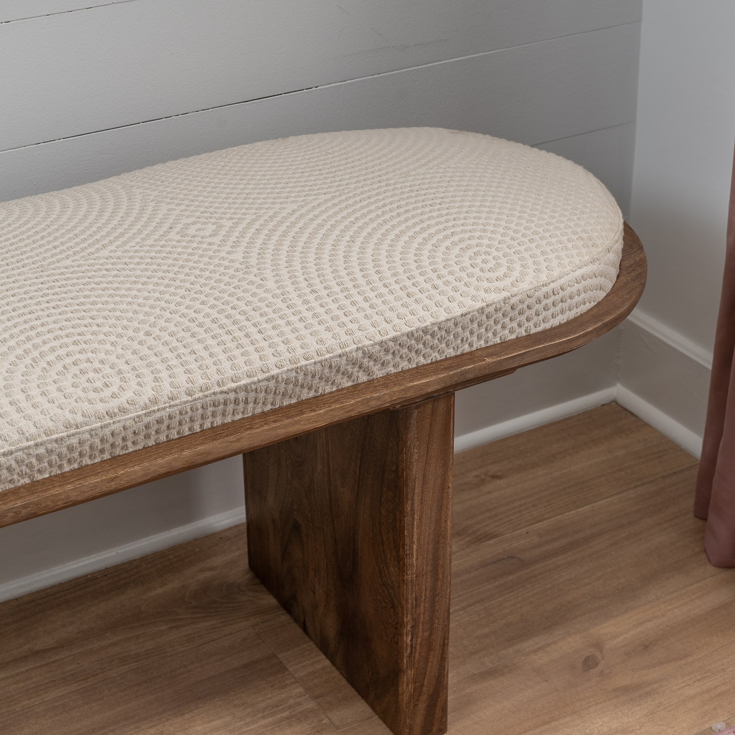 Linon Orville Pillar Beige Wood Bench