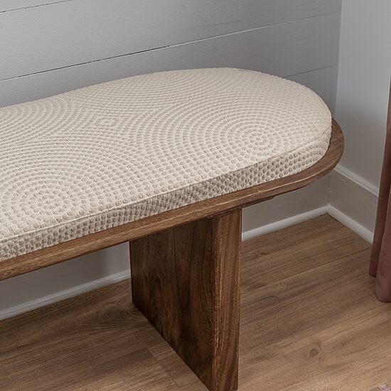 Linon Orville Pillar Beige Wood Bench