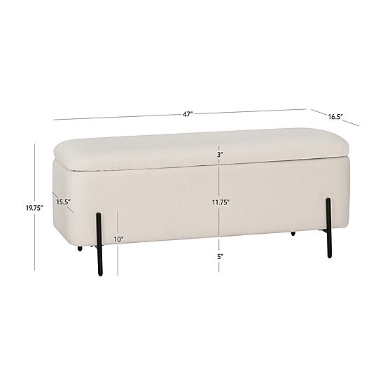 Linon Maclaren Upholstered Flip Top Storage Bench