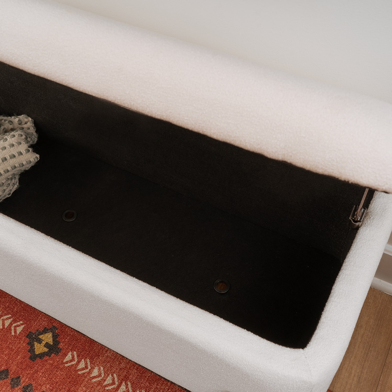 Linon Maclaren Upholstered Flip Top Storage Bench