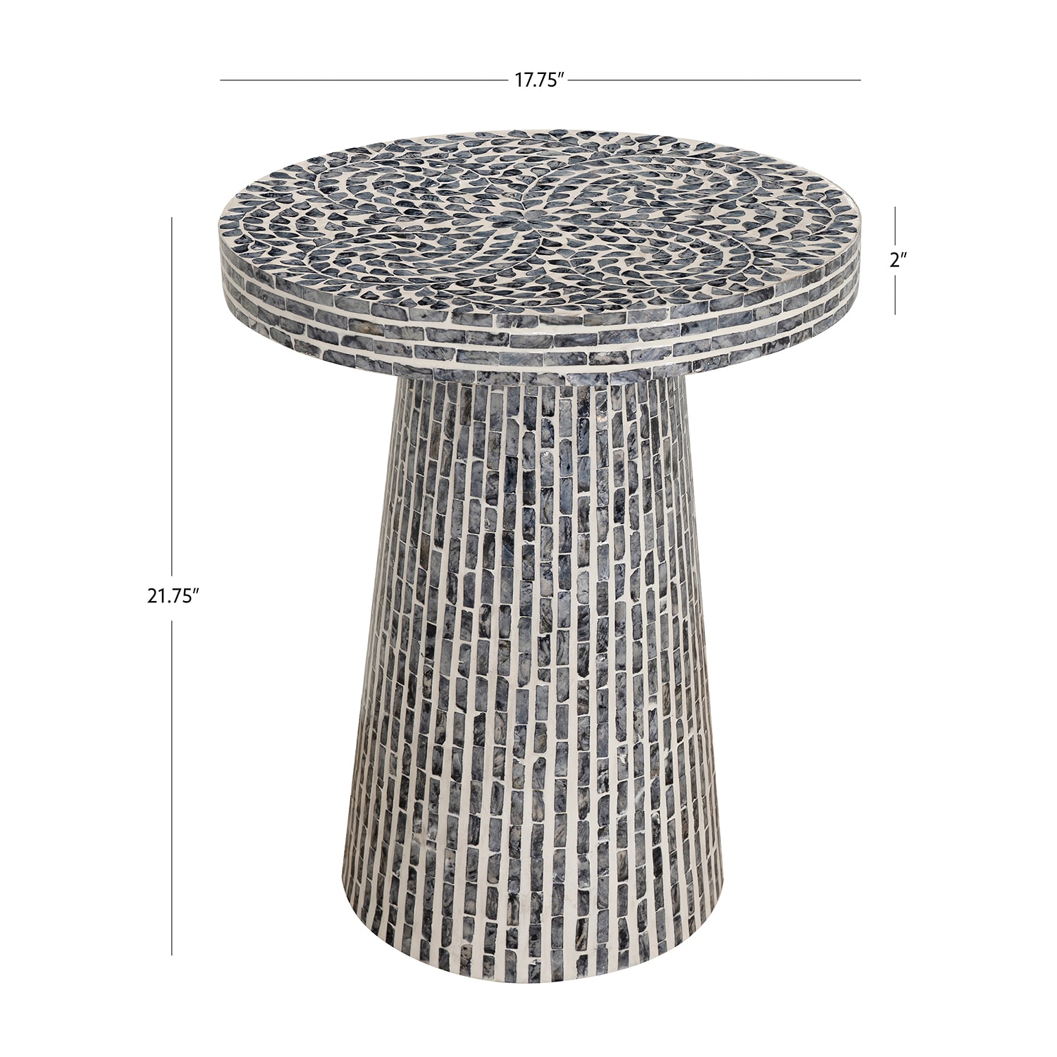 Linon Percola Black Capiz Side Table