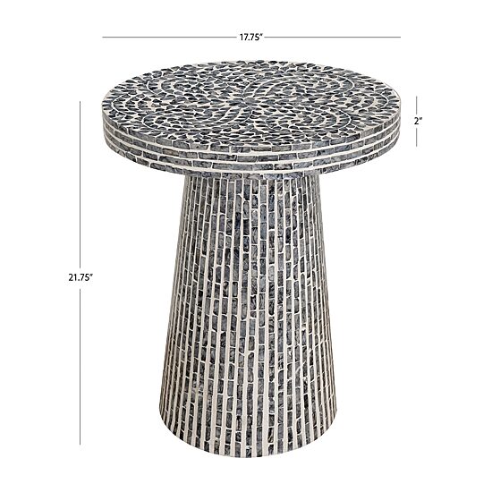 Linon Percola Black Capiz Side Table