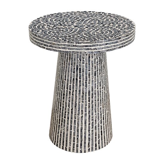 Linon Percola Black Capiz Side Table