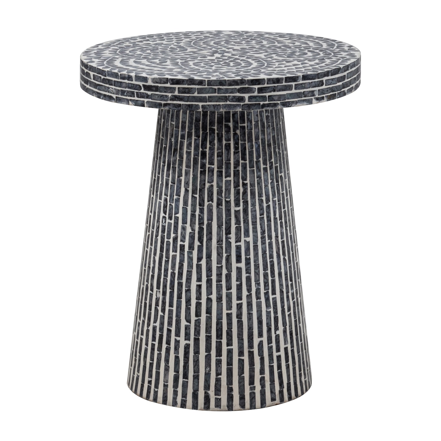 Linon Percola Black Capiz Side Table