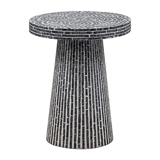 Linon Percola Black Capiz Side Table