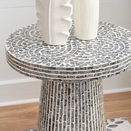 Linon Percola Black Capiz Side Table