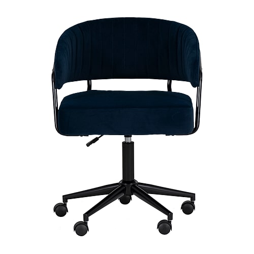 Linon Prestwick Rolling Office Chair In Blue