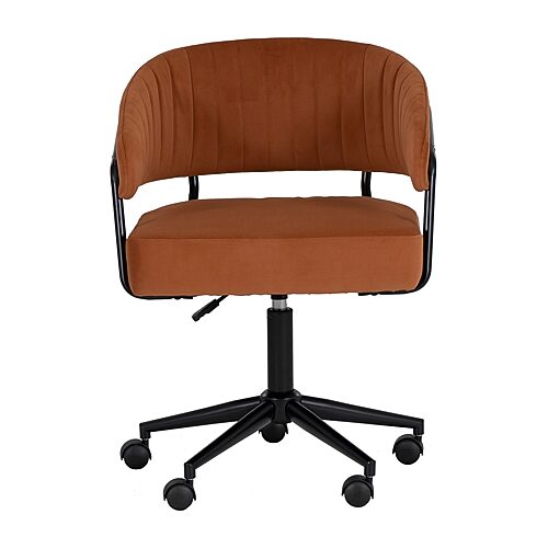 Linon Prestwick Rolling Office Chair In Orange