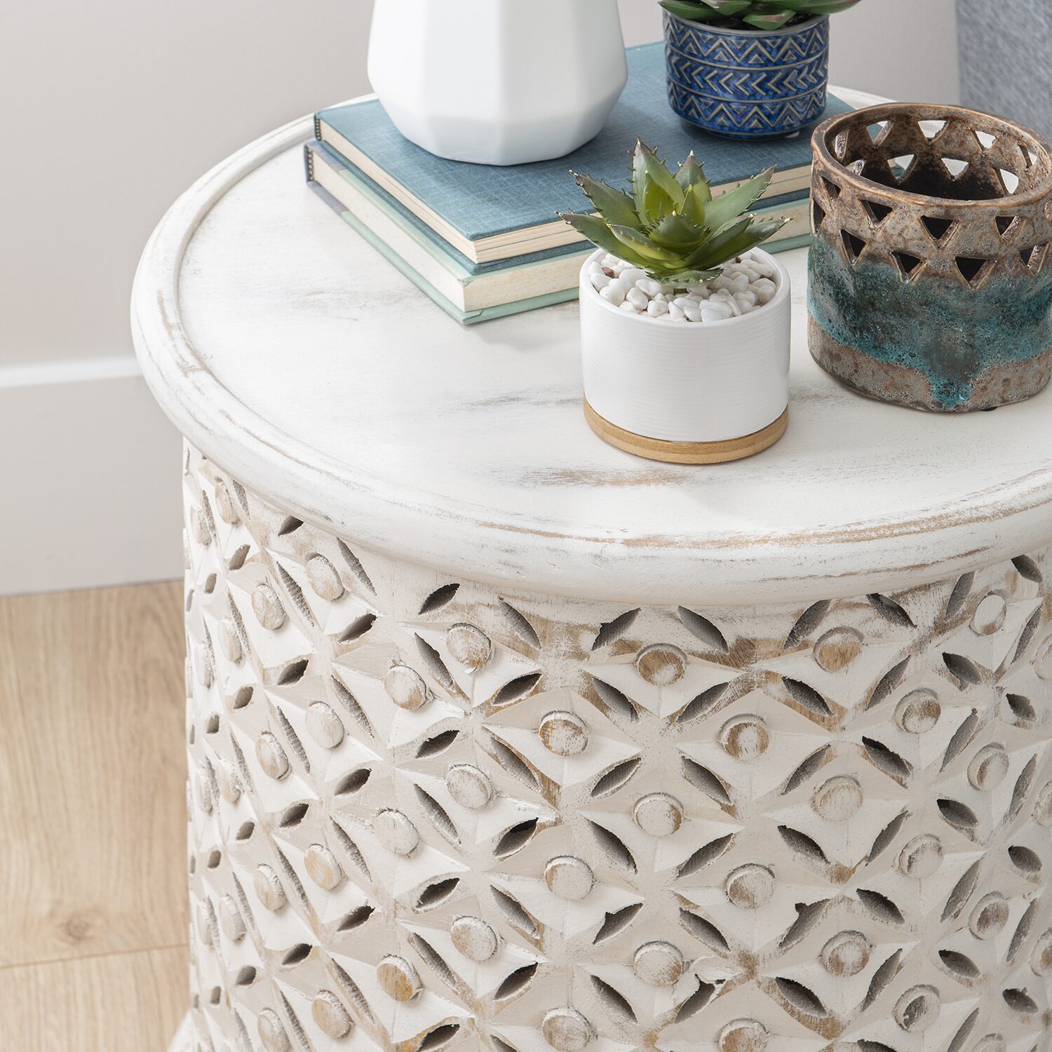 Linon Inora Hand Painted Accent Table