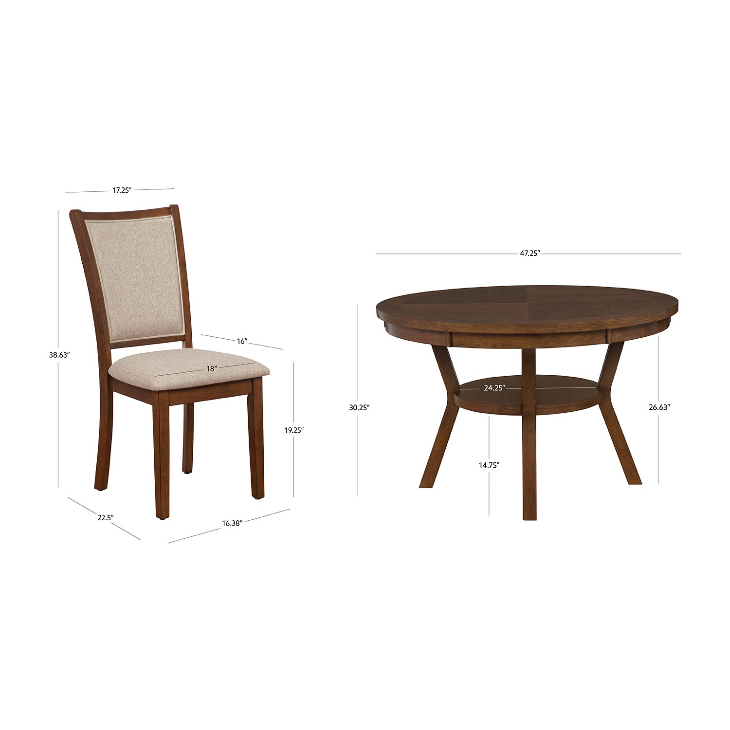 Linon Candela Upholstered 5 Piece Dining Set