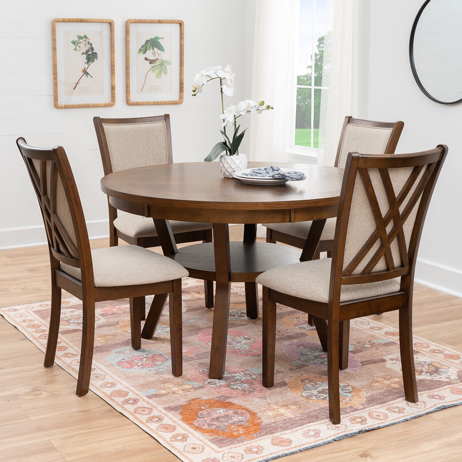 Linon Candela Upholstered 5 Piece Dining Set