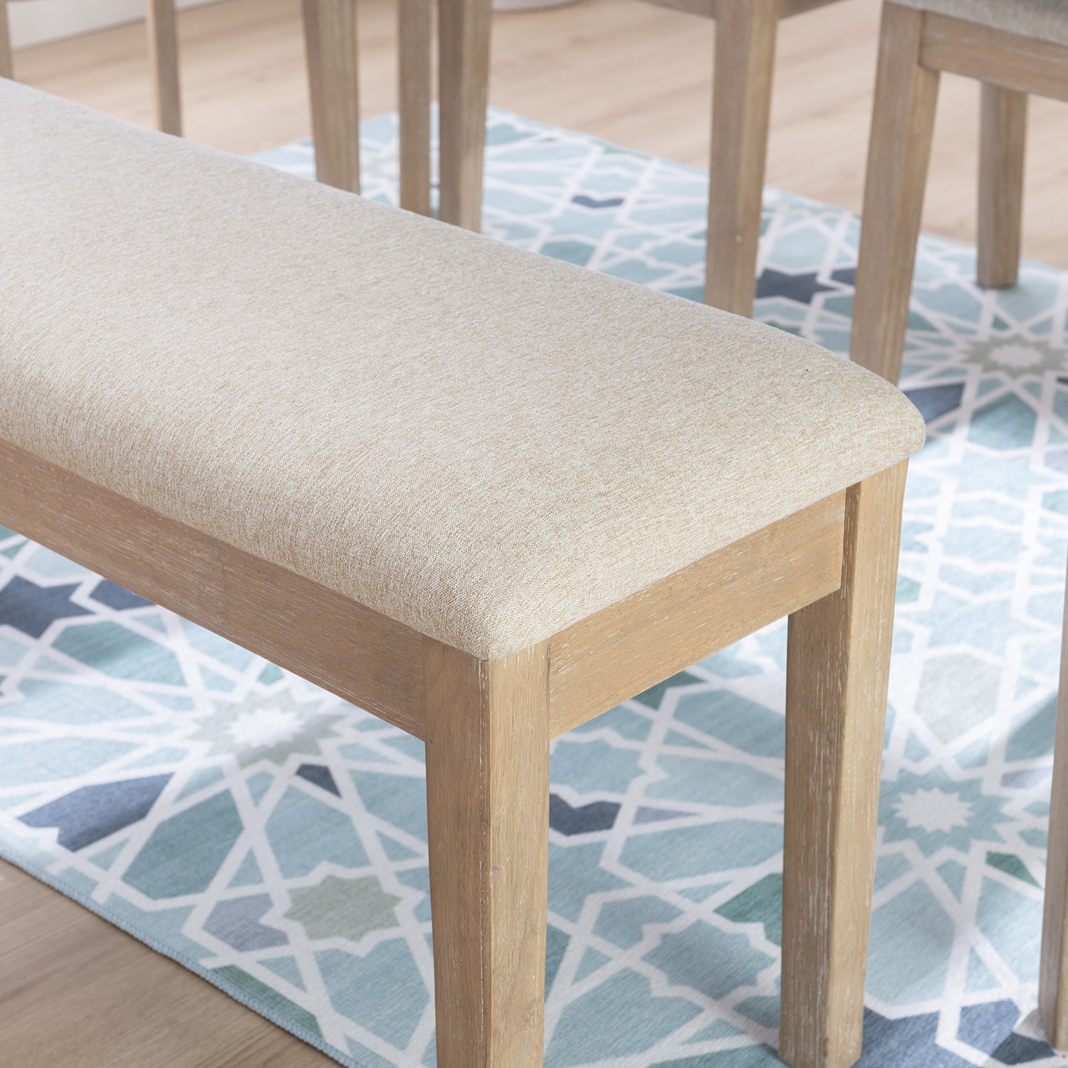 Linon Drury Natural Upholstered Bench