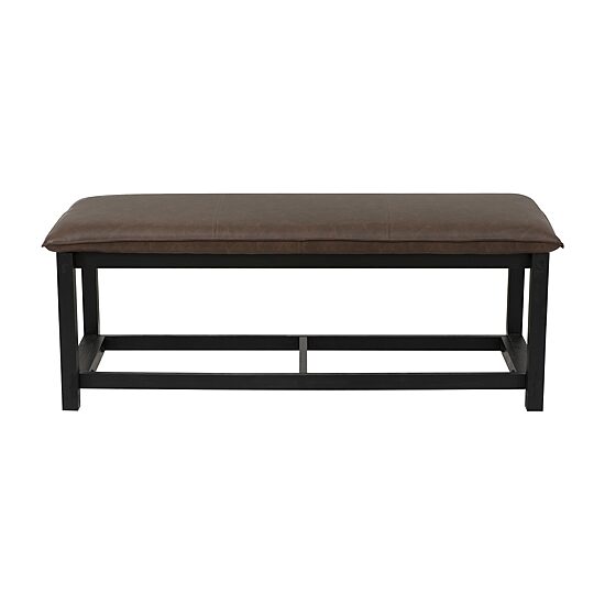 Linon Abrielle Brown Pillow Top Bench