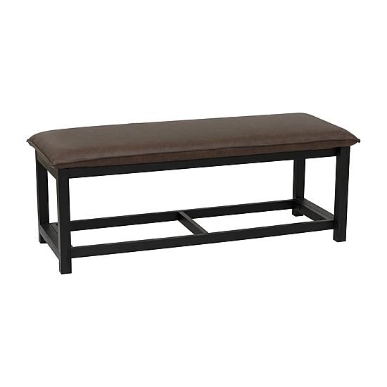 Linon Abrielle Brown Pillow Top Bench