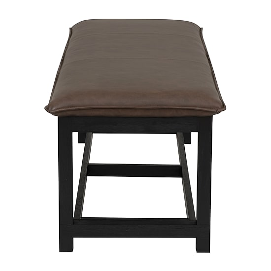 Linon Abrielle Brown Pillow Top Bench