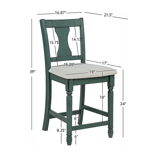 Linon Theona Teal Counter Stool