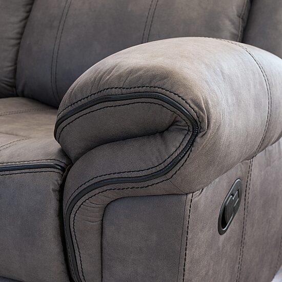 Linon Gideon Stone Grey Manual Reclining Sectional
