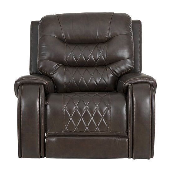 Linon Barrett Brown Power Reclining Rocking Chair