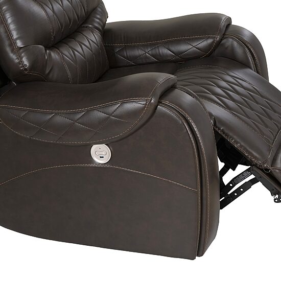Linon Barrett Brown Power Reclining Rocking Chair