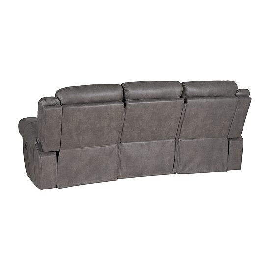 Linon Gideon Stone Grey Manual Reclining Sofa
