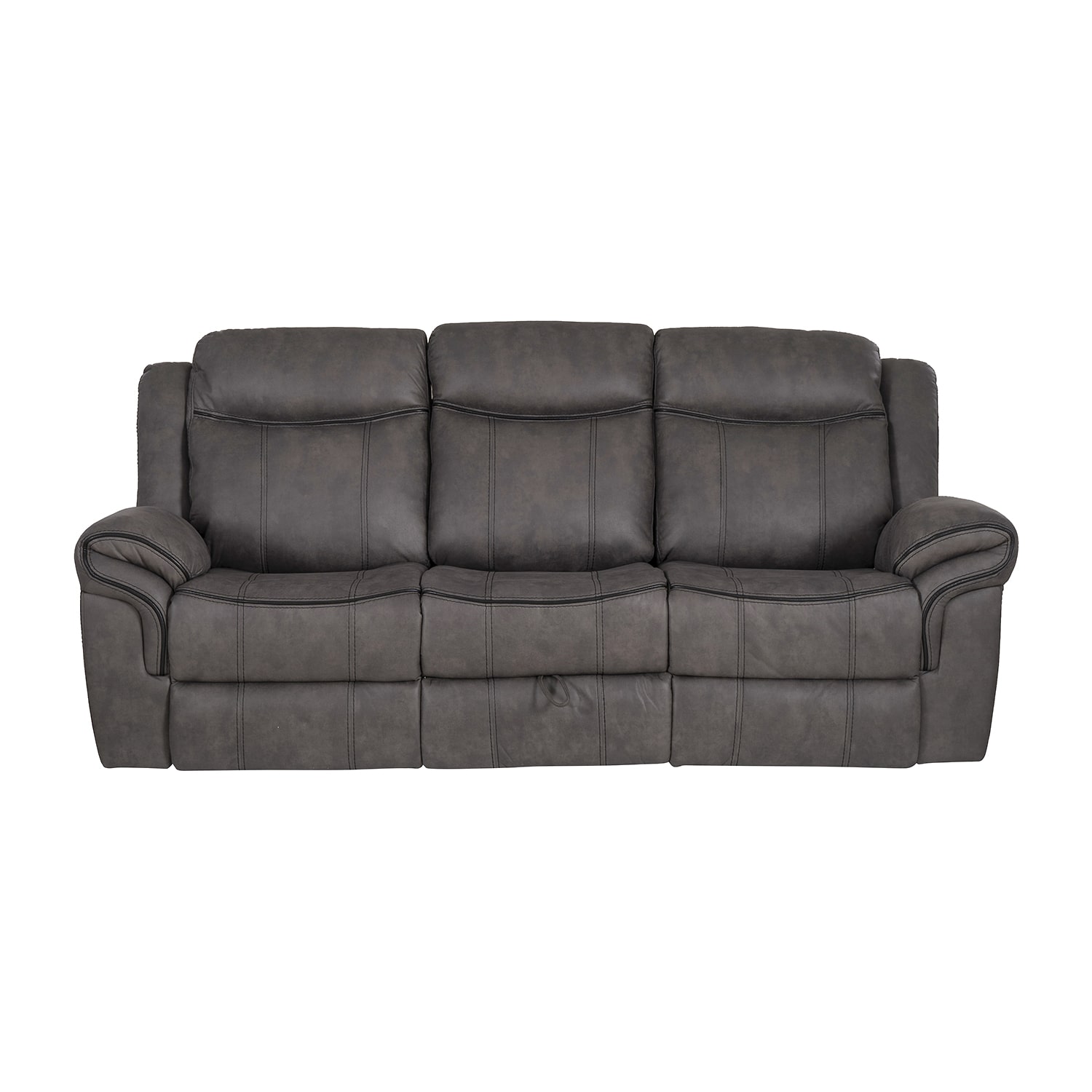 Linon Gideon Stone Grey Manual Reclining Sofa