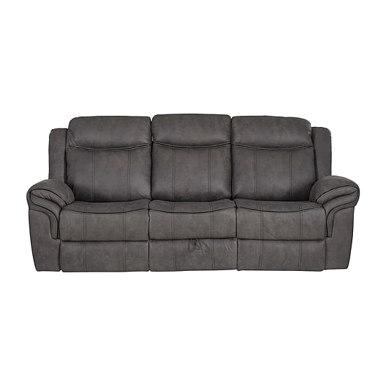 Linon Gideon Stone Grey Manual Reclining Sofa