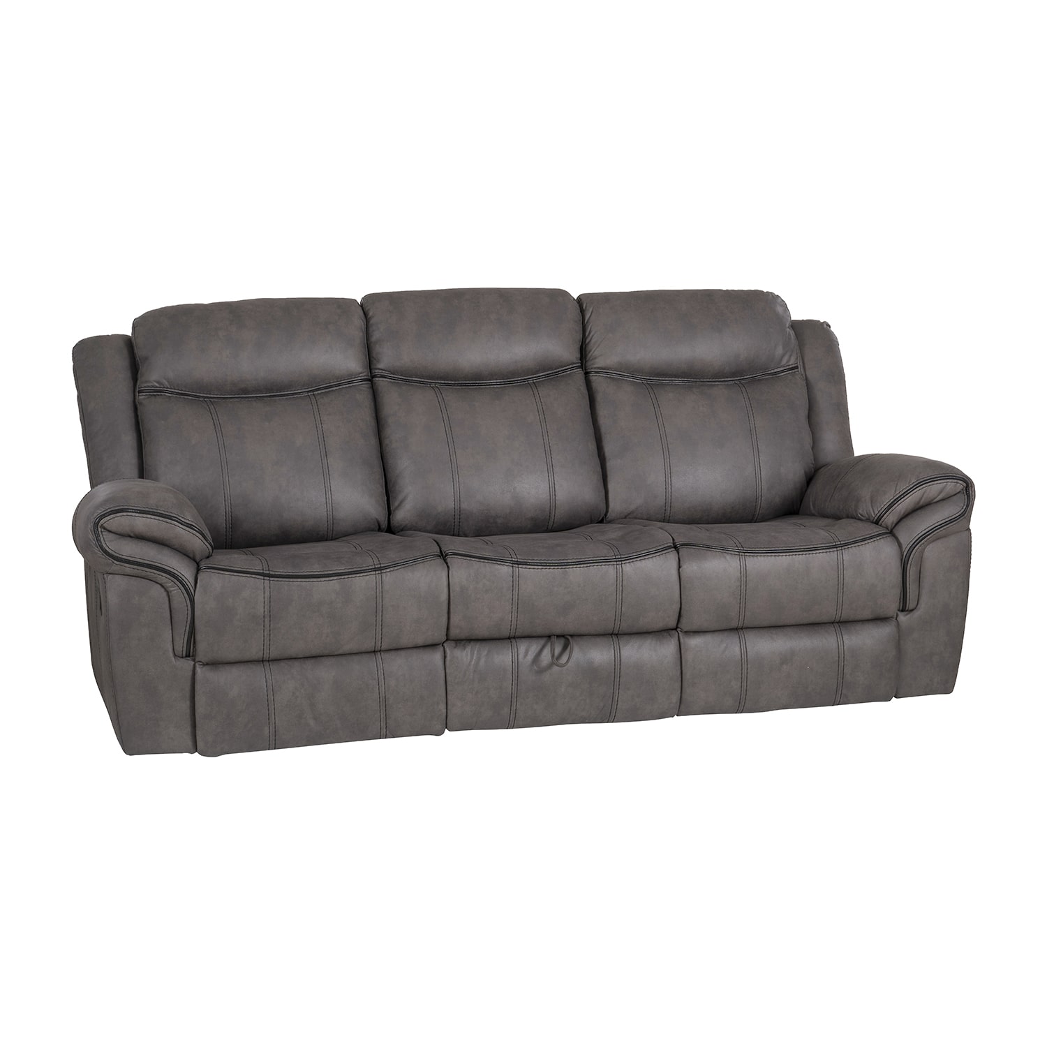 Linon Gideon Stone Grey Manual Reclining Sofa