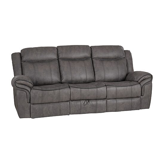 Linon Gideon Stone Grey Manual Reclining Sofa