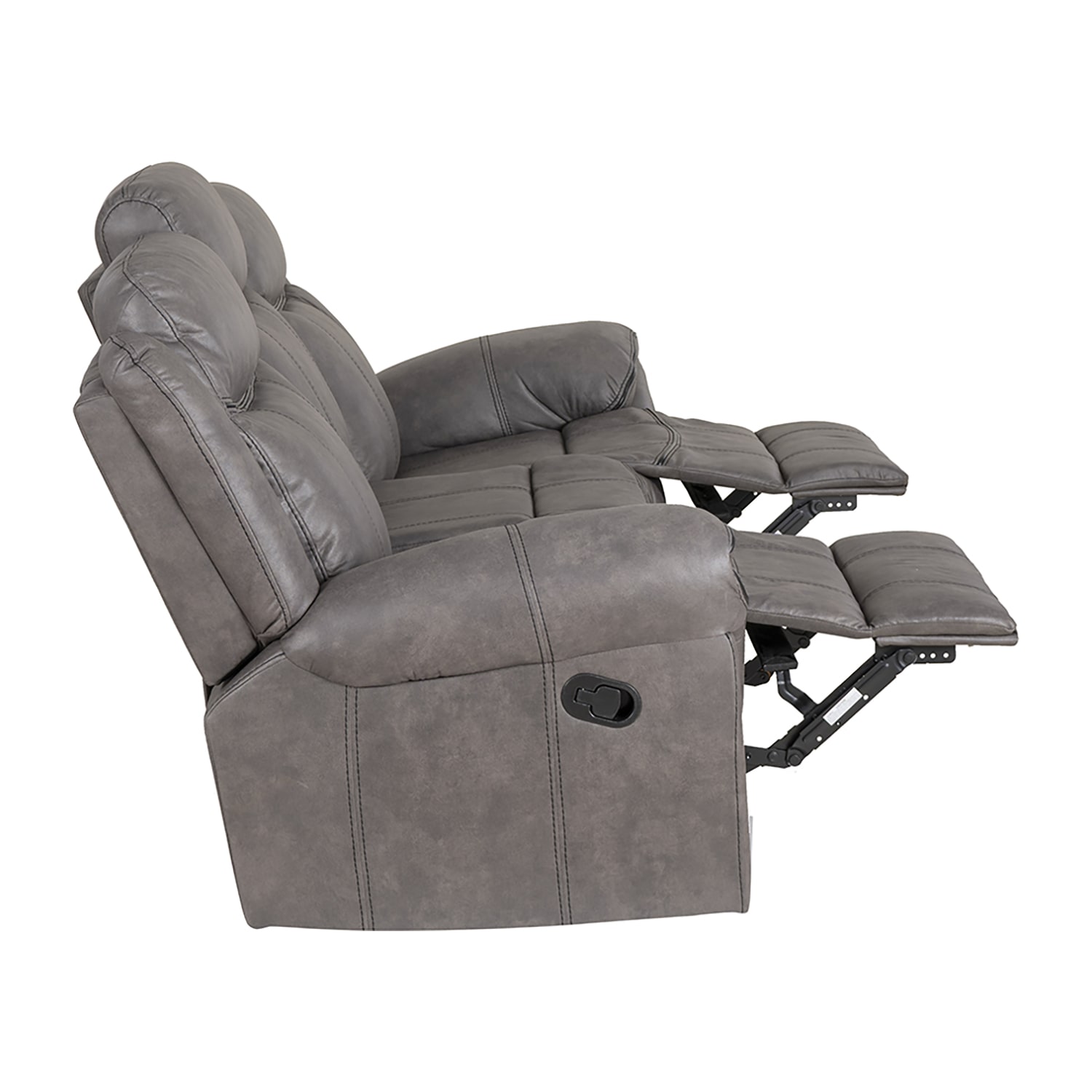 Linon Gideon Stone Grey Manual Reclining Sofa