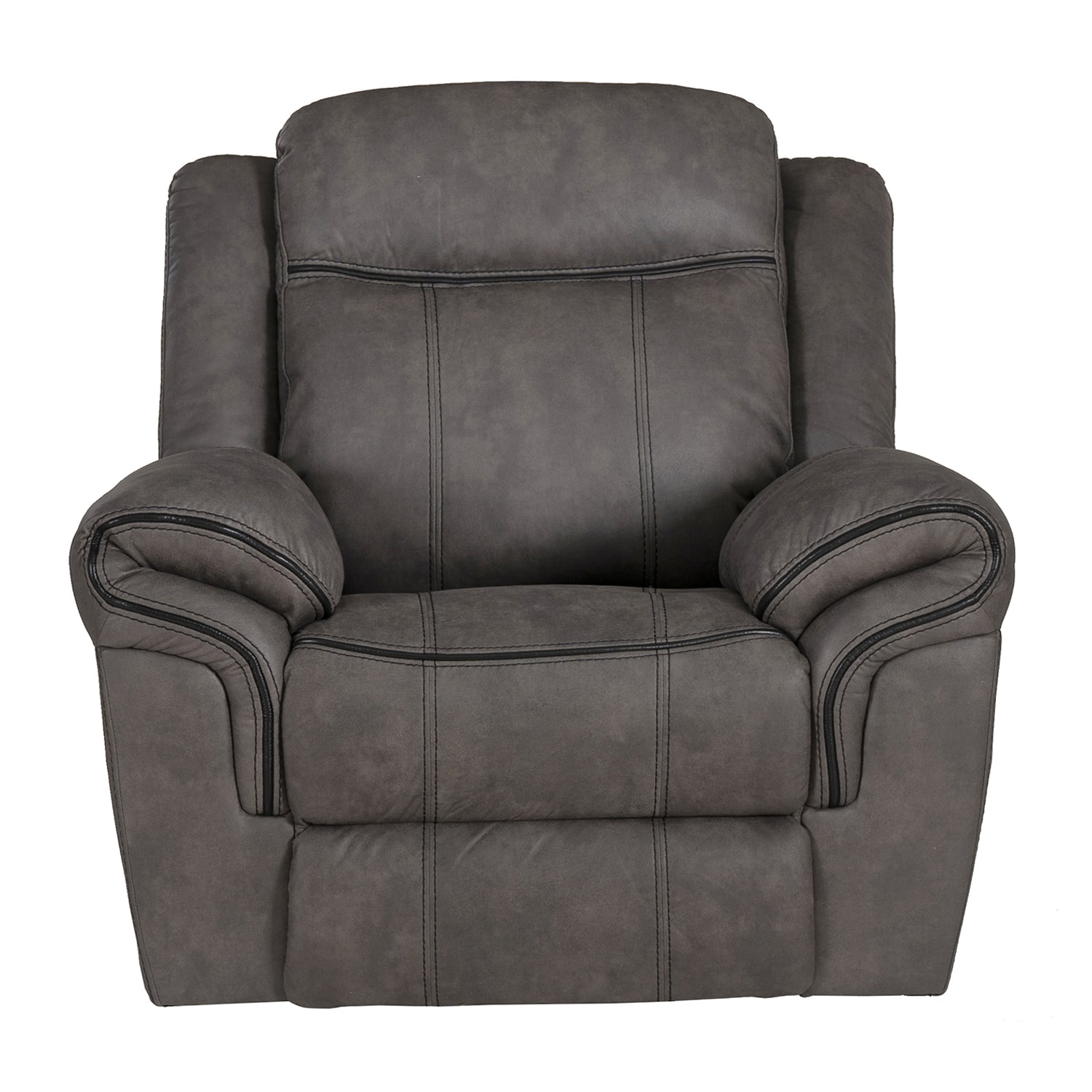 Linon Gideon Stone Grey Manual Recliner