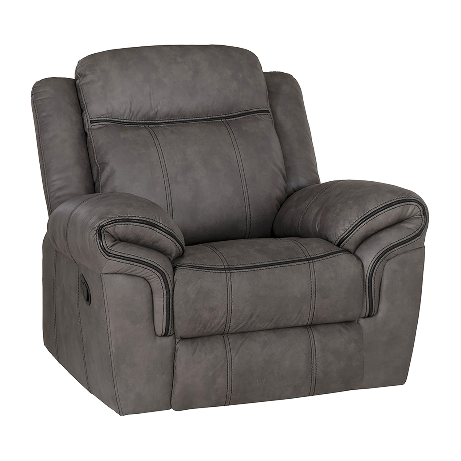 Linon Gideon Stone Grey Manual Recliner