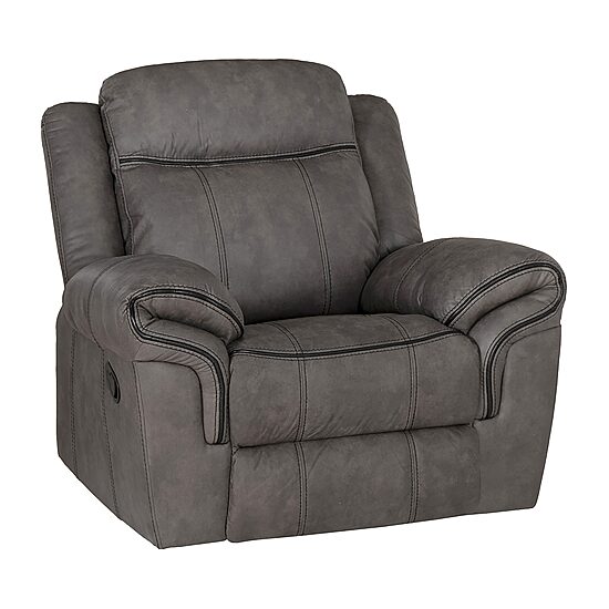 Linon Gideon Stone Grey Manual Recliner