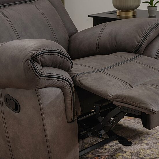 Linon Gideon Stone Grey Manual Recliner