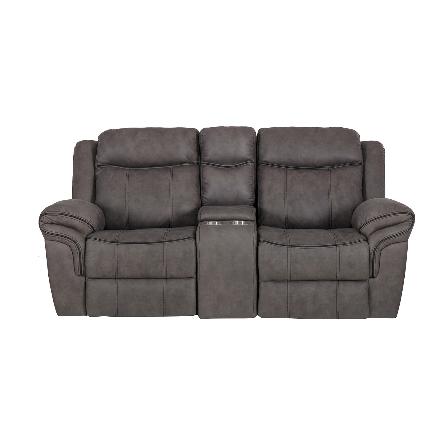 Linon Gideon Stone Grey Manual Reclining Loveseat