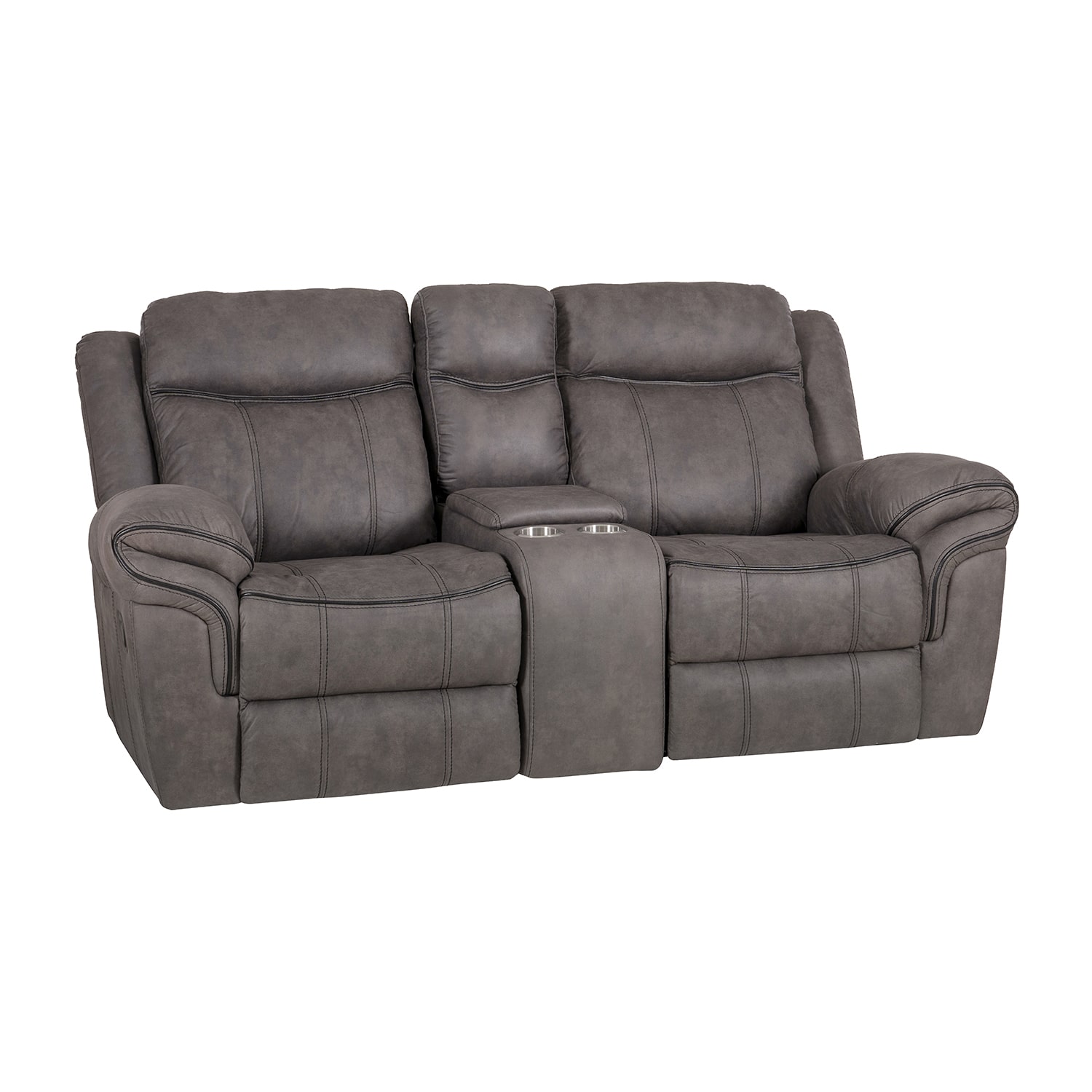 Linon Gideon Stone Grey Manual Reclining Loveseat