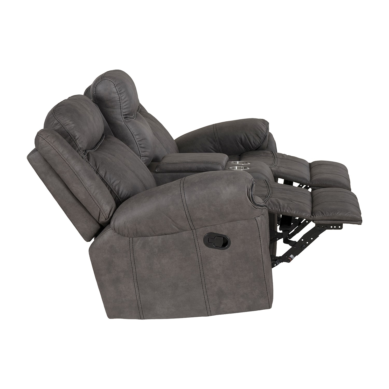 Linon Gideon Stone Grey Manual Reclining Loveseat