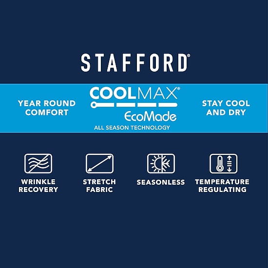Stafford Coolmax All Season Ecomade Mens Classic Fit Plaid Flat Front Suit Pant