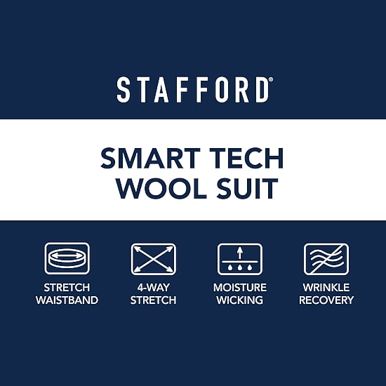 Stafford Smart Tech Mens Classic Fit Flat Front Suit Pant