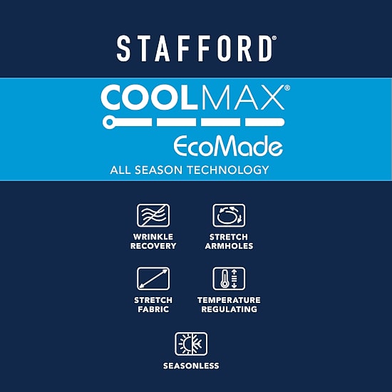 Stafford Coolmax All Season Ecomade Mens Classic Fit Big and Tall Suit Vest