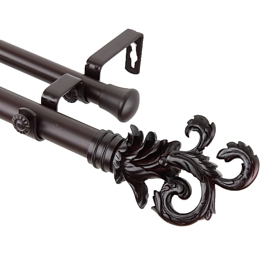 Rod Desyne Plume 1" Adjustable Double Curtain Rod