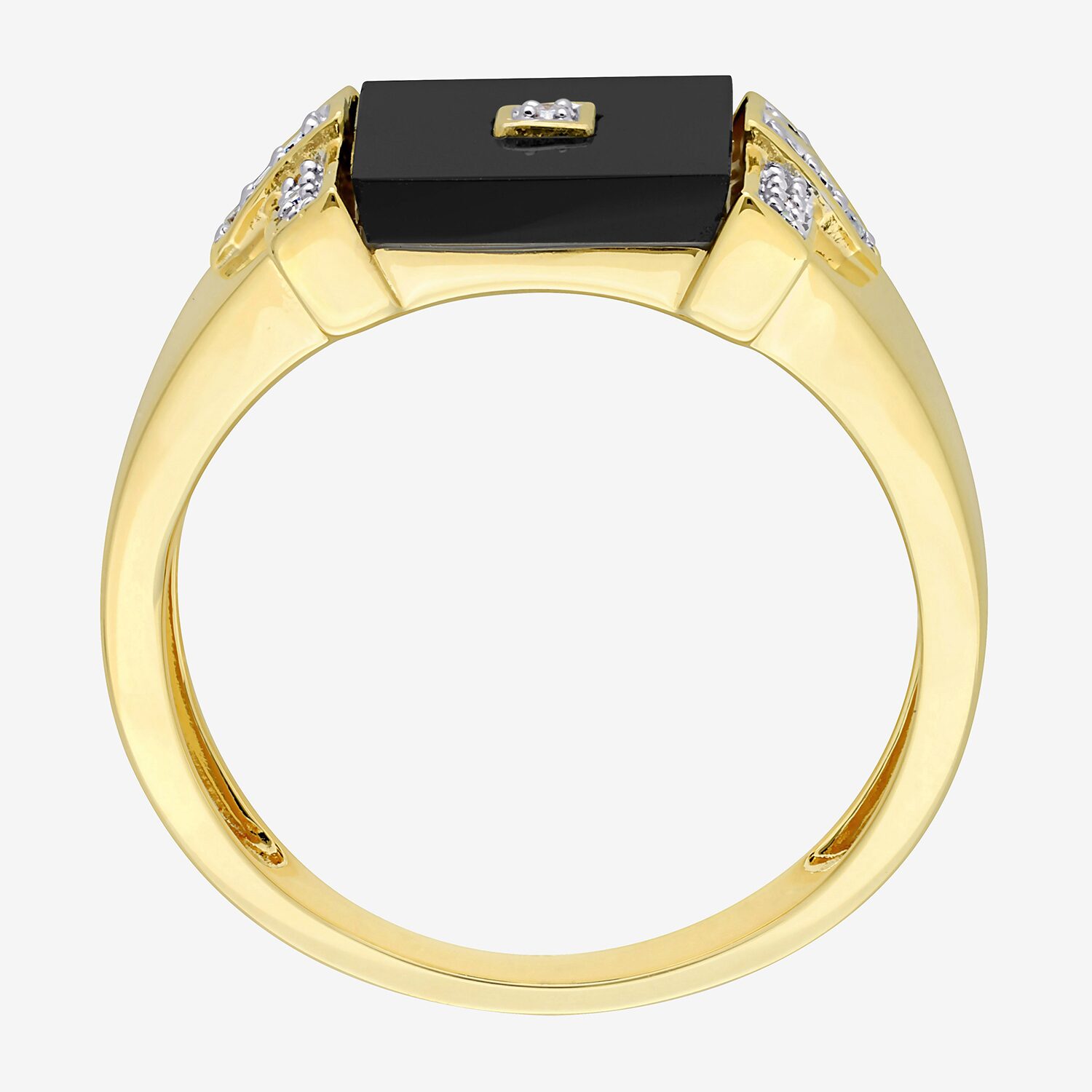 Mens 1/ CT. T.W. Genuine Black Onyx 18K Gold Over Silver Fashion Ring