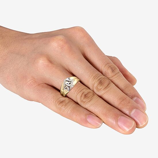 "Dad" Mens Diamond Accent Natural White Diamond 10K Gold Fashion Ring