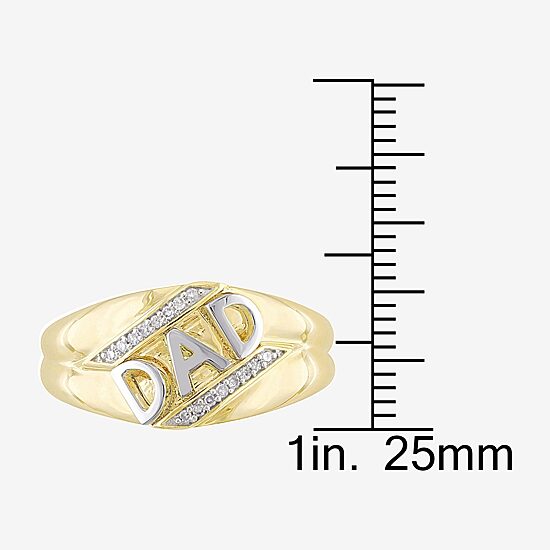 "Dad" Mens Diamond Accent Natural White Diamond 10K Gold Fashion Ring