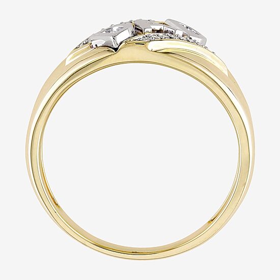 "Dad" Mens Diamond Accent Natural White Diamond 10K Gold Fashion Ring