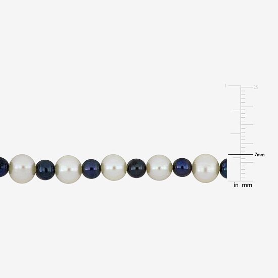 Mens White Sterling Silver 20 Inch Strand Necklace