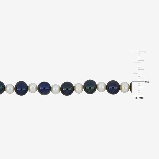Mens White Sterling Silver 20 Inch Strand Necklace