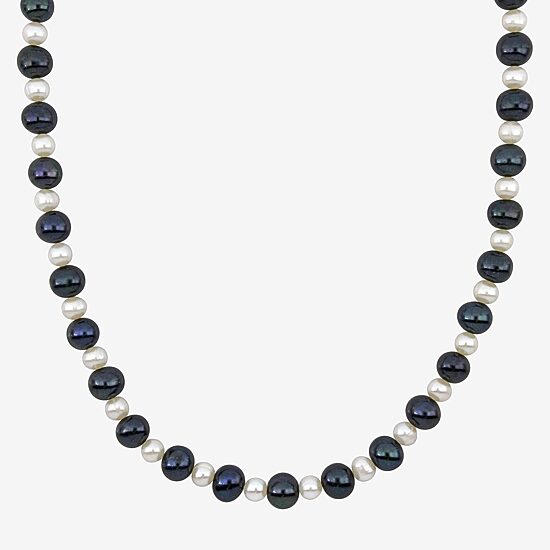 Mens White Sterling Silver 20 Inch Strand Necklace