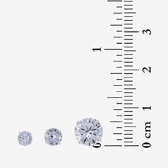 Sterling Silver Cubic Zirconia Earring Set 
