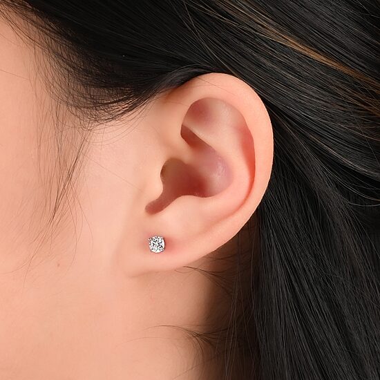 Womens Cubic Zirconia Sterling Silver Ball 3 Pair Earring Set
